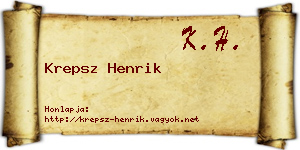 Krepsz Henrik névjegykártya